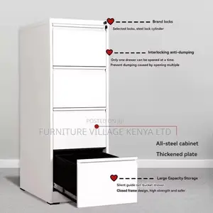 Office Cabinet; 4-drawers Office Filing Cabinet With Locking Bar