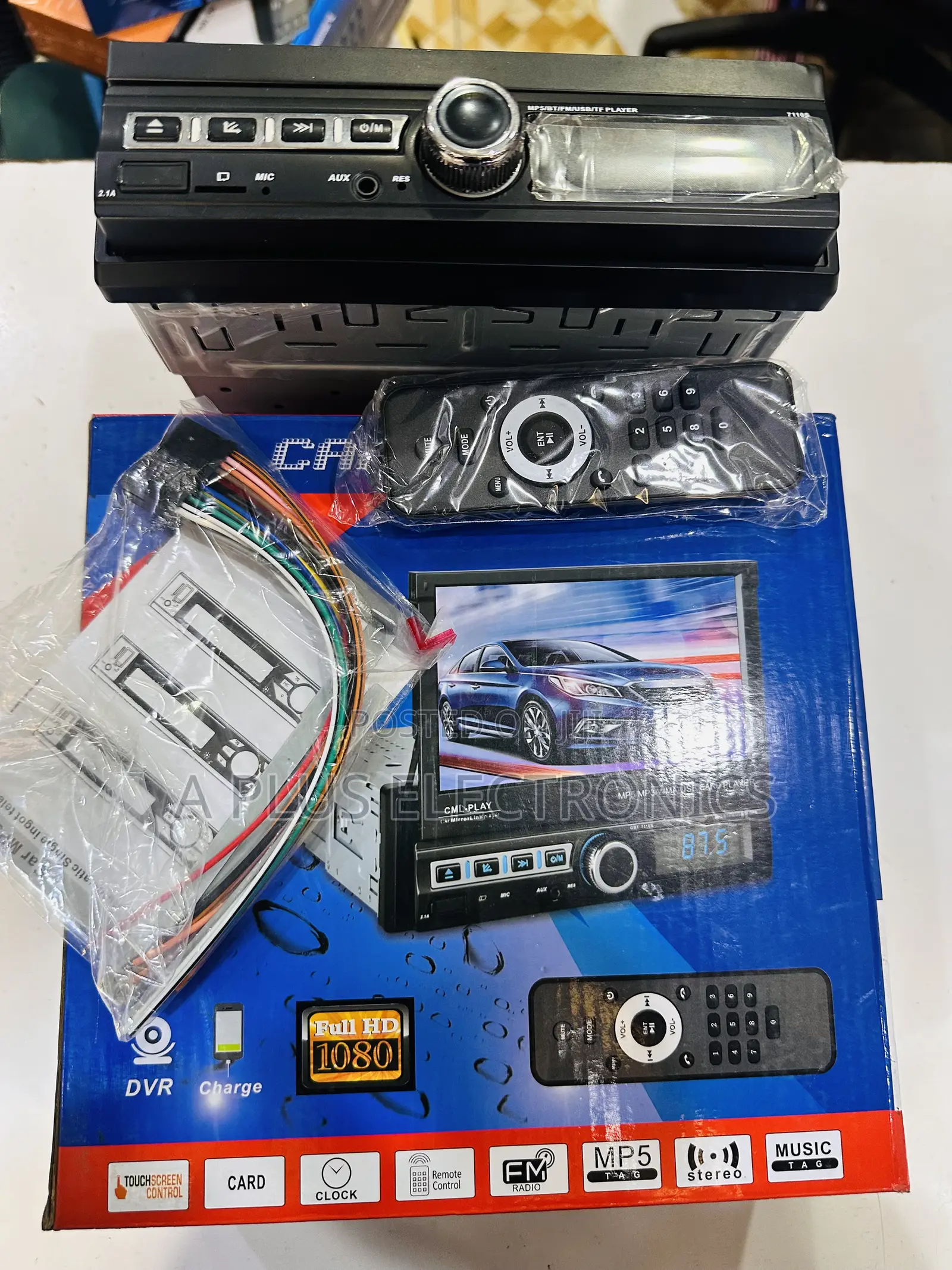 7 Inch Retractable Screen Car Radio – Bluetooth, Usb, Fm, Touchscreen