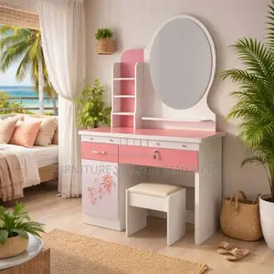 Dresser; White Vanity Dressing Table Set With Mirror