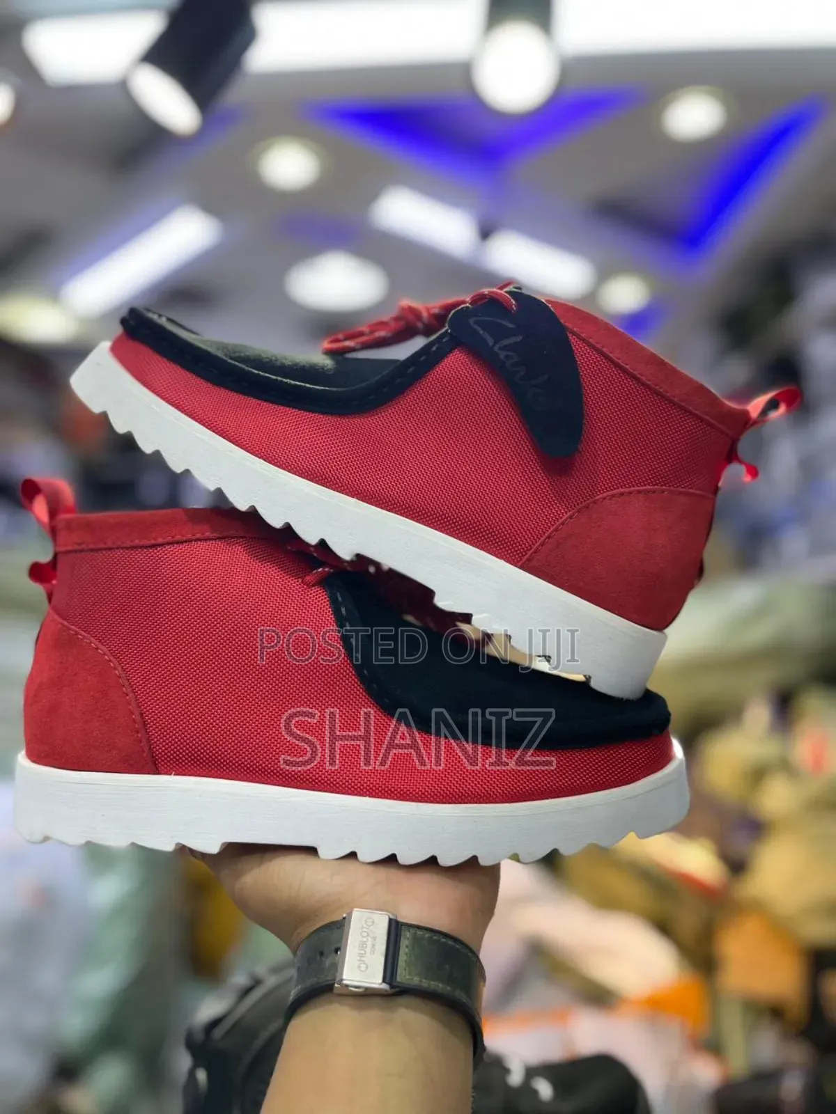 Clarks Original Hightop Chuka Black Red