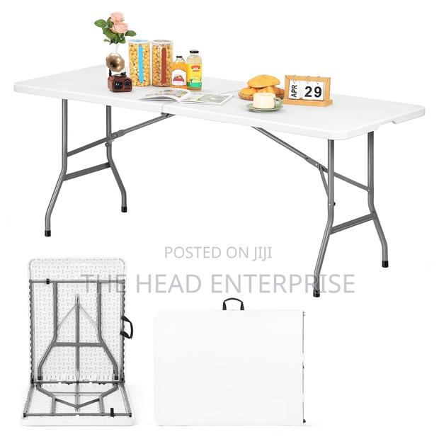 Plain White Foldable Table Portable 1.5m Length - main view