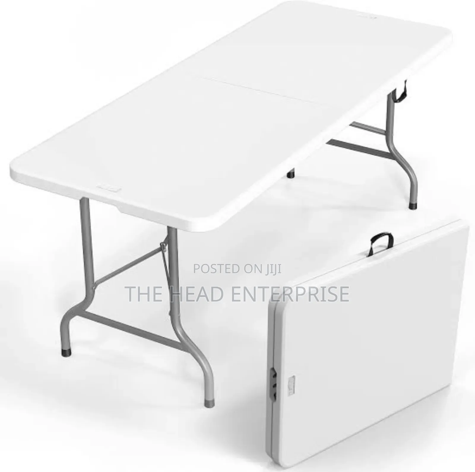 Plain White Foldable Table Easy to Carry 1.5m