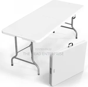 Plain White Foldable Table Easy to Carry 1.5m