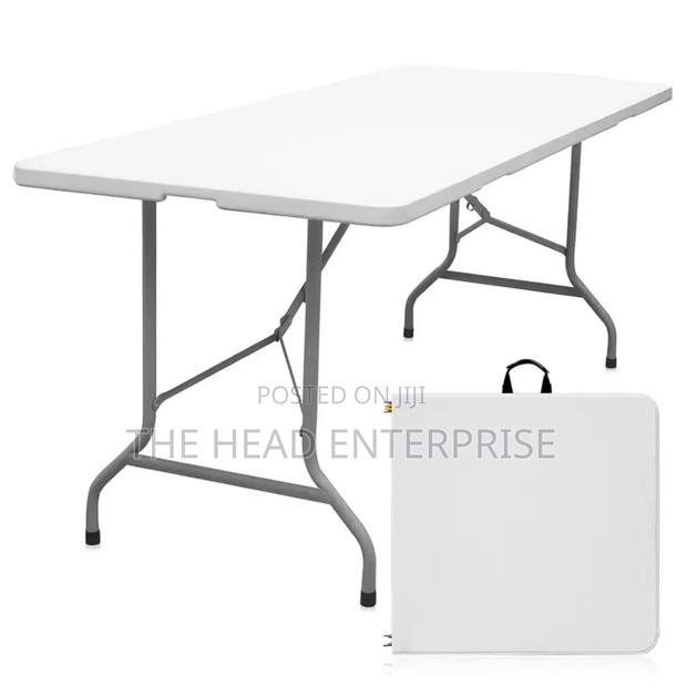 1.5m Foldable Table Plain White Portable - main view