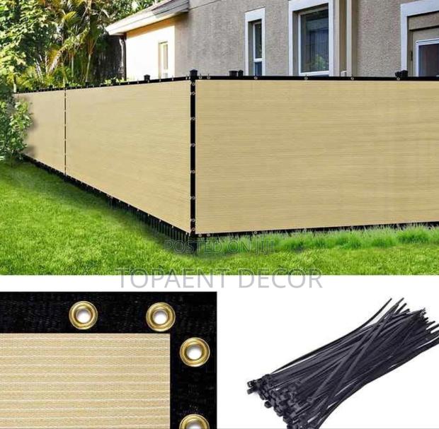 Full Compound Coverage With Beige Balcony Privacy Shield - main view