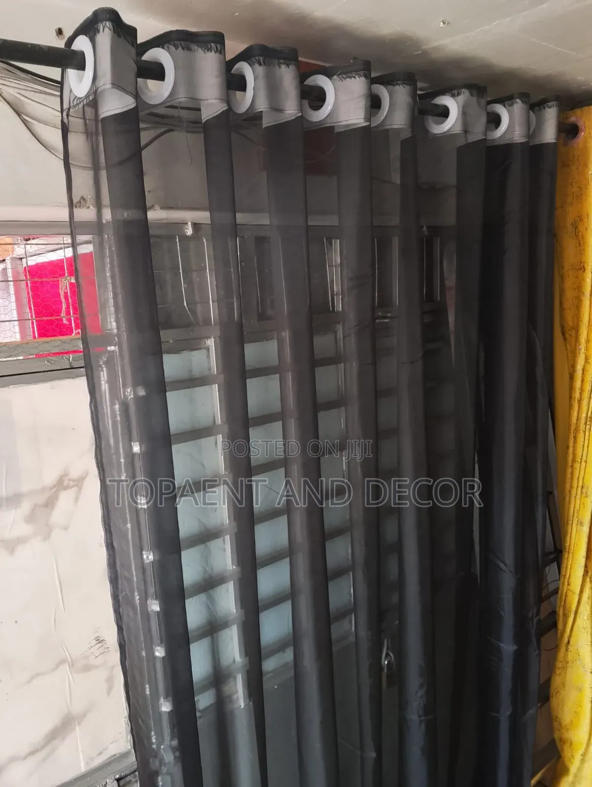 Custom Made Black Sheer Curtains for Home Window Wall Decor