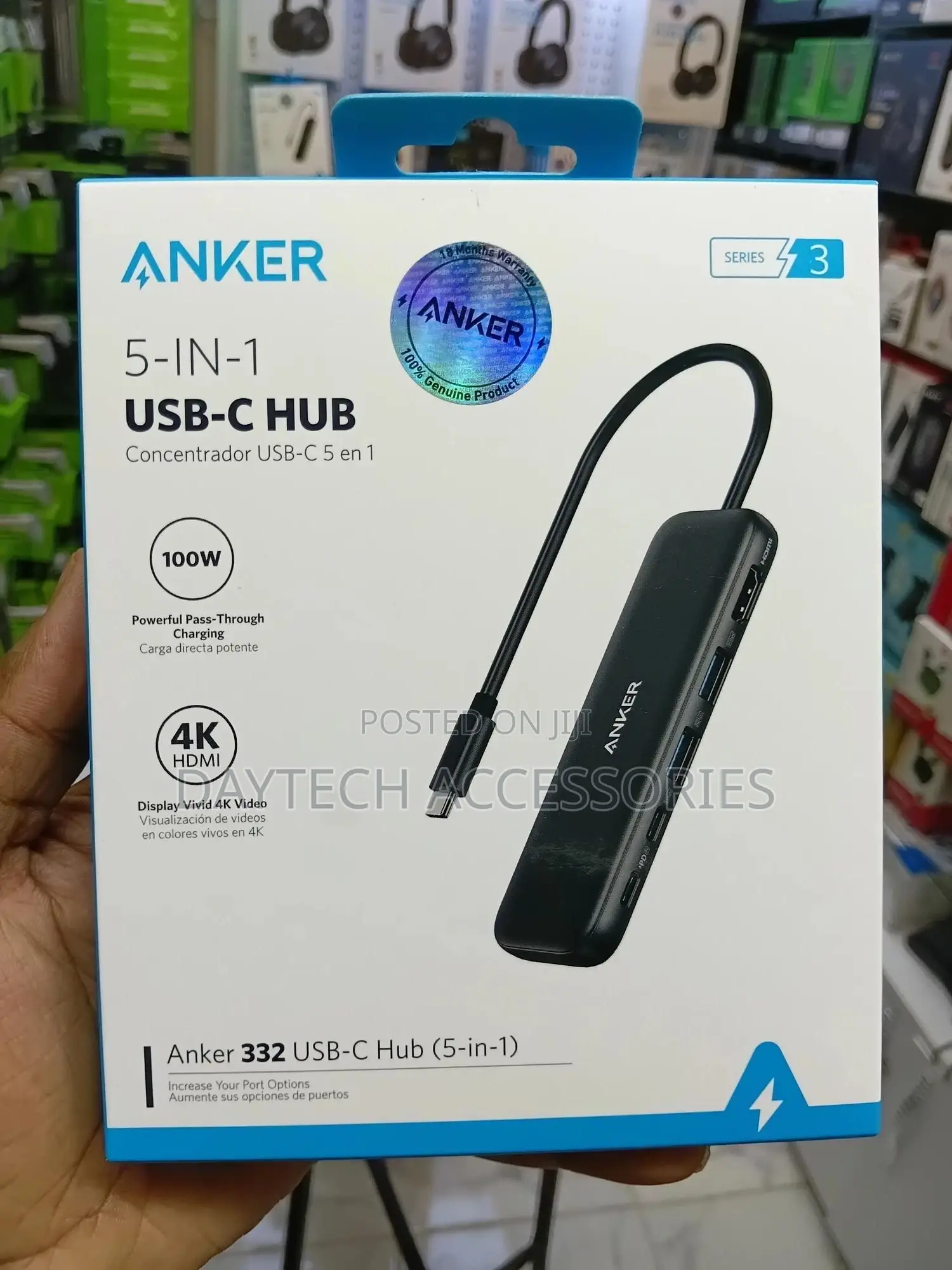 Anker 332 (A) Usb-C 5-in-1 Hdmi 85w Hub Adapter