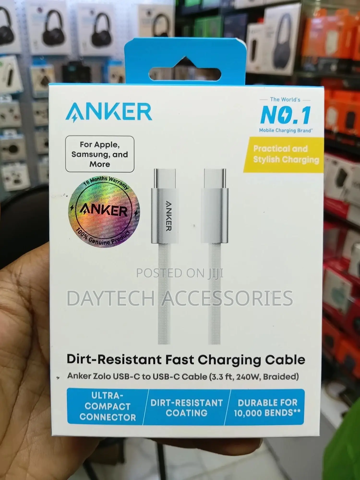 The Anker Zolo 240w Usb-C to Usb-C Cable.