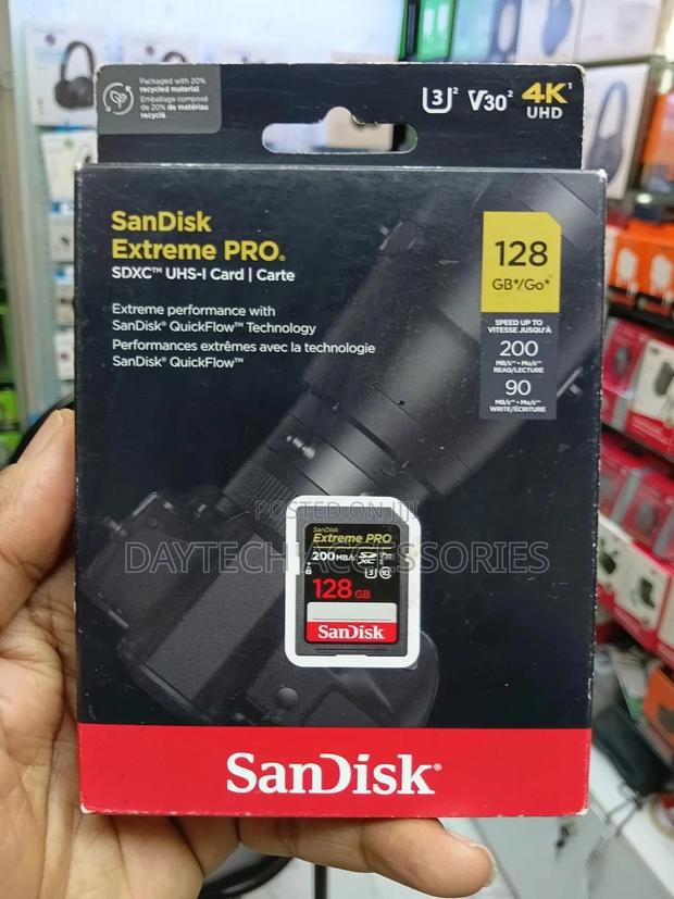 This Is a Sandisk Extreme Pro 128gb SDXC Uhs-I Memory Card. - thumbnail 2