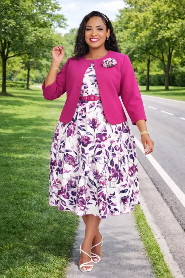 knee length dresses for ladies Kenya Dress: Radiate Elegance with Haute Afrika main image 1