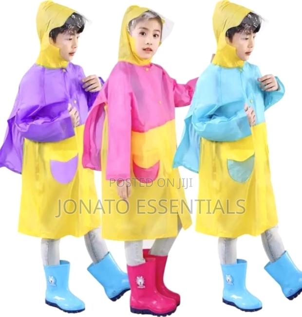 Waterproof Children's Raincoat With School Bag Slot Hood - Nairobi