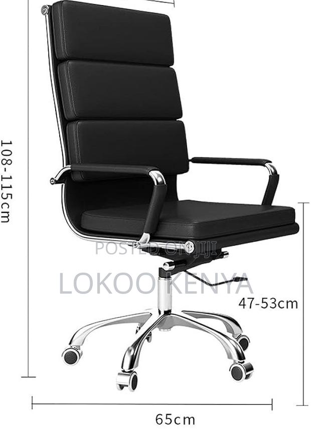 Office Chair; Executive Manager Leather Swivel-Adjustable Office Chair - thumbnail 5