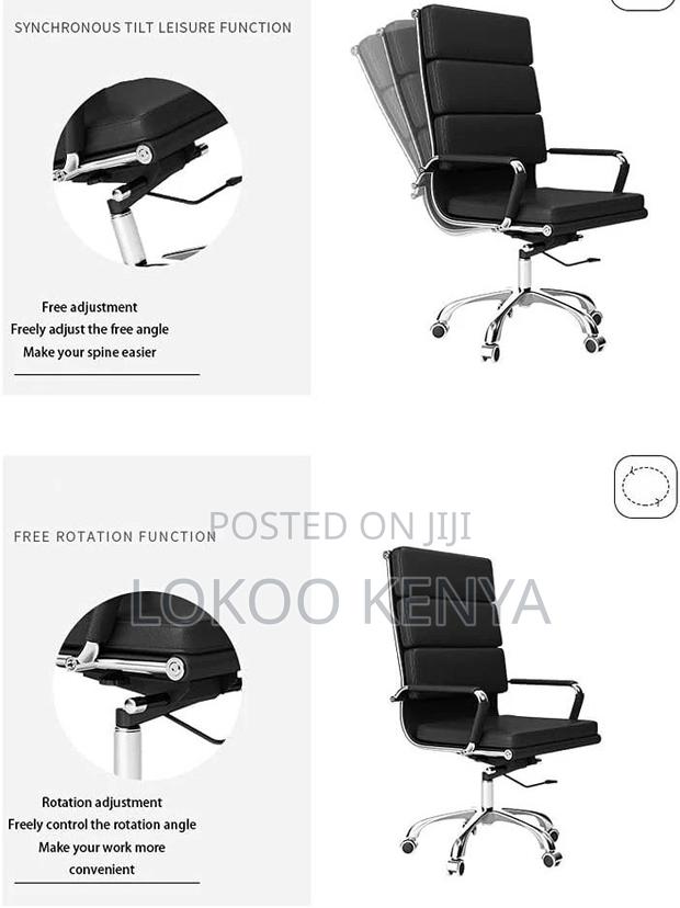 Office Chair; Executive Manager Leather Swivel-Adjustable Office Chair - thumbnail 6