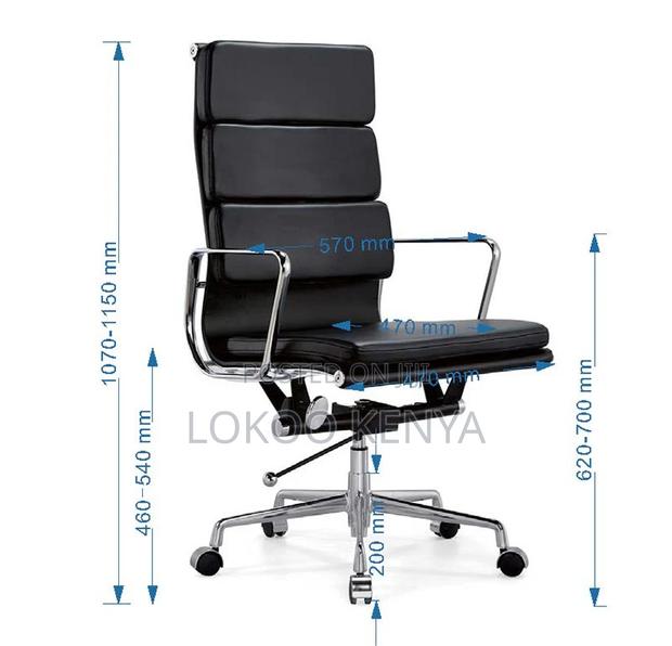 Office Chair; Executive Manager Leather Swivel-Adjustable Office Chair - thumbnail 8