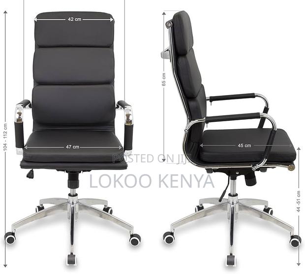 Office Chair; Executive Manager Leather Swivel-Adjustable Office Chair - thumbnail 9