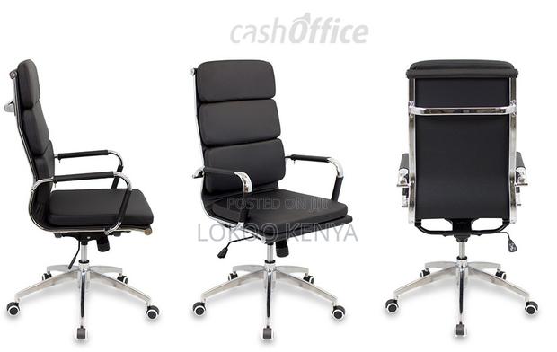 Office Chair; Executive Manager Leather Swivel-Adjustable Office Chair - thumbnail 10