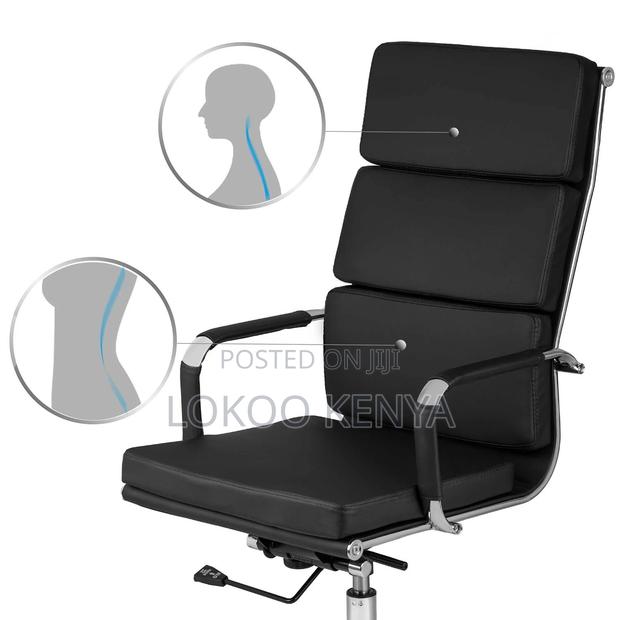 Office Chair; Executive Manager Leather Swivel-Adjustable Office Chair - thumbnail 14