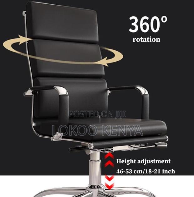 Office Chair; Executive Manager Leather Swivel-Adjustable Office Chair - thumbnail 15