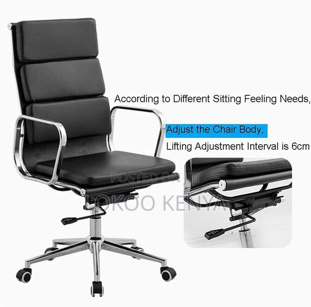 Office Chair; Executive Manager Leather Swivel-Adjustable Office Chair - thumbnail 16