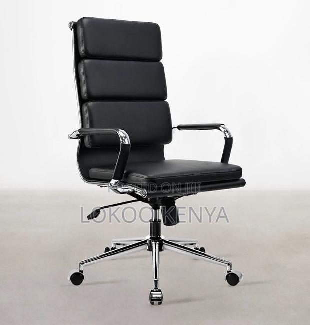 Office Chair; Executive Manager Leather Swivel-Adjustable Office Chair - thumbnail 18