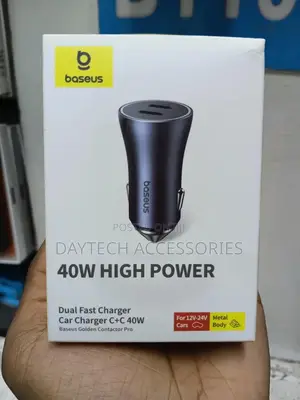 This Is a Baseus Golden Contactor Pro 40w Car Charger.