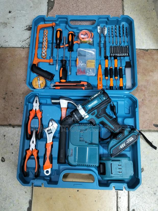 Makita Heavy Duty Cordless Drill Hummer 2 Battery 48 Volts Set