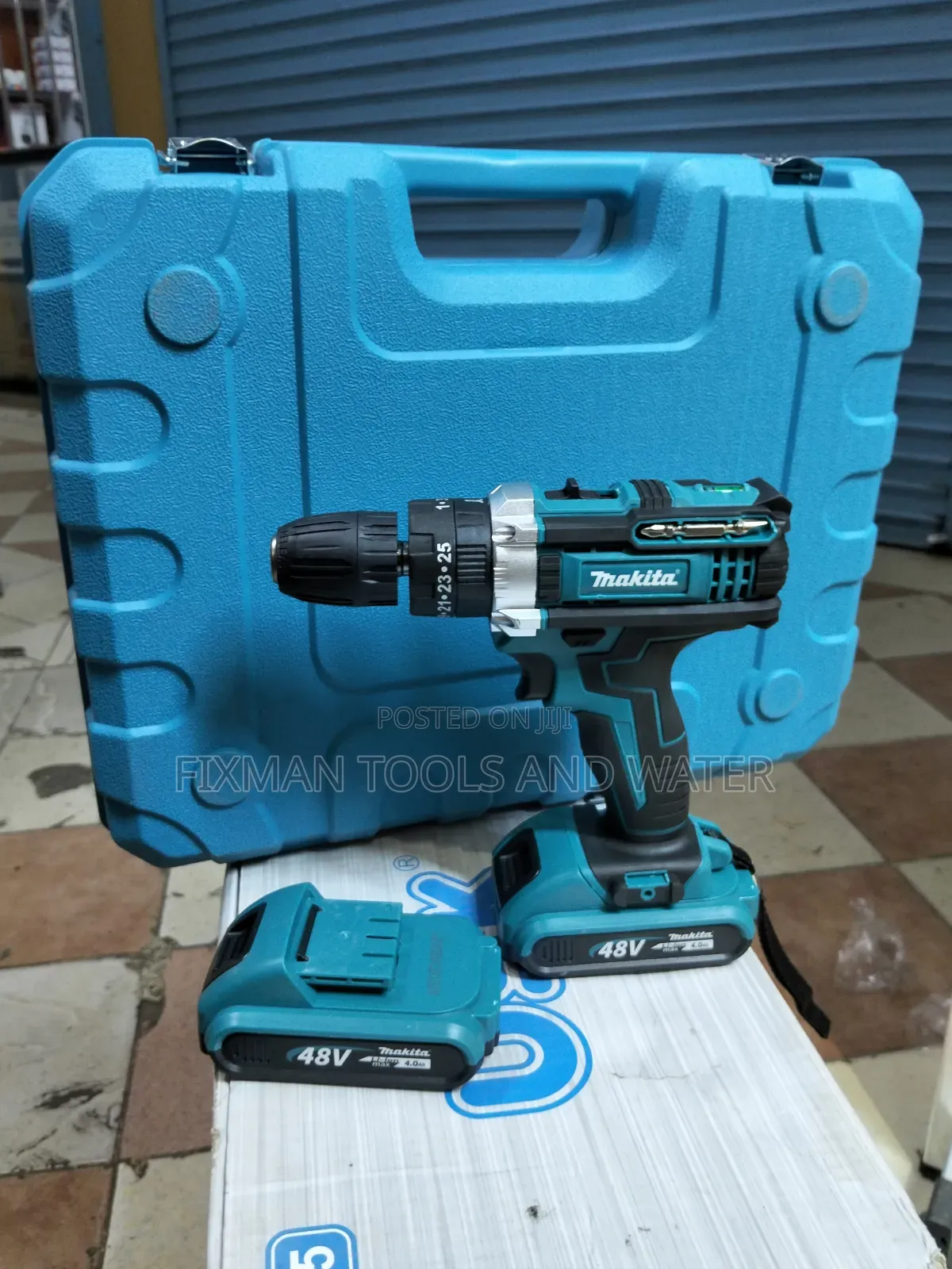 Makita Cordless Drill Set 48v 2 Batteries With A Hammer Function