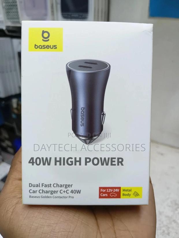 Baseus Golden Contactor Pro Dual Type-C Fast Car Charger - 40w - thumbnail 3