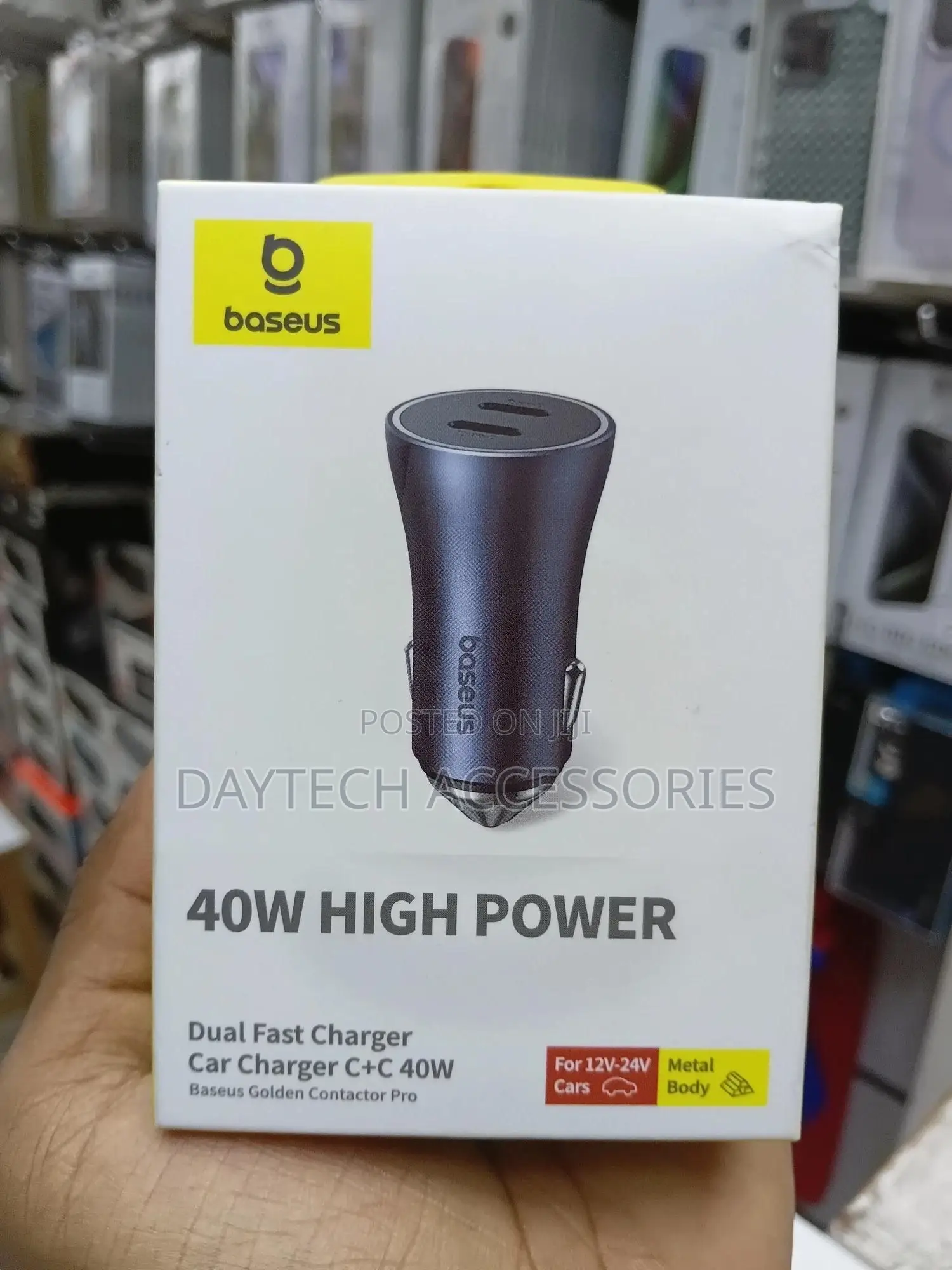 Baseus Golden Contactor Pro Dual Type-C Fast Car Charger - 40w