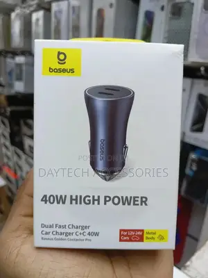 Baseus Golden Contactor Pro Dual Type-C Fast Car Charger - 40w