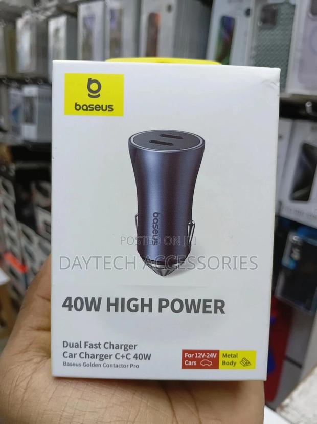 Baseus Golden Contactor Pro Dual Type-C Fast Car Charger - 40w - thumbnail 2