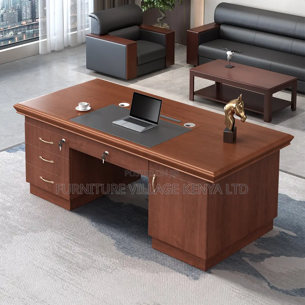 Office Desks: 1400mm Executive Office Desk With Drawers