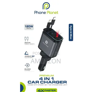 Phone Planet Cc08 Premium 4 in 1 Car Charger 120w