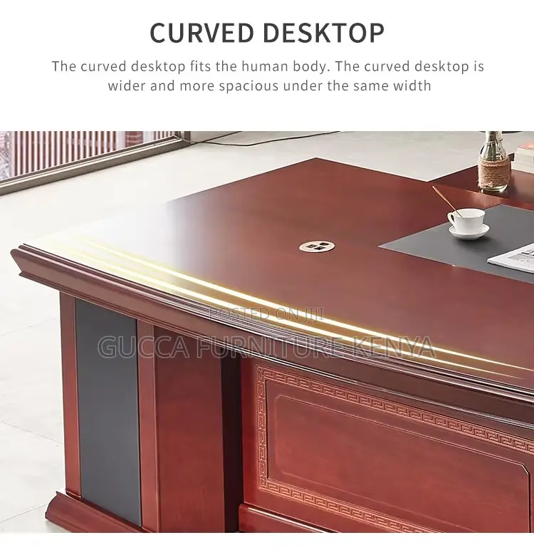 1.8 Meters Mahogany Executive L-shaped Table