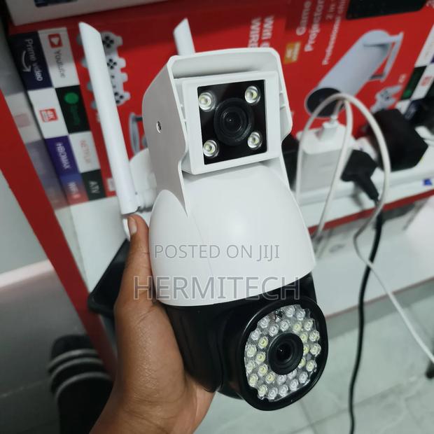 White Dual Lens 4g Wifi Surveillance Camera
