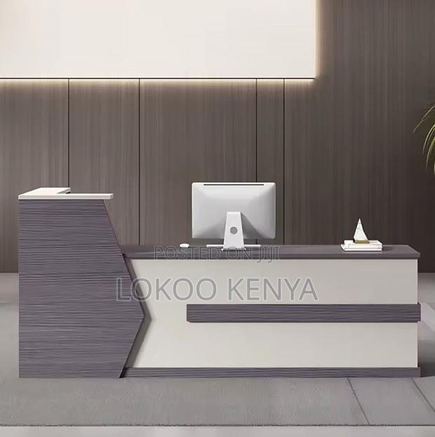 Reception Desk; Modern 2.4 M Wooden Reception Counter Table
