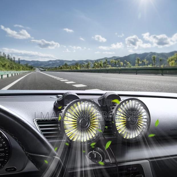 Dual-Head Car Fan, Portable Vehicle Fan Vehicle Mounted