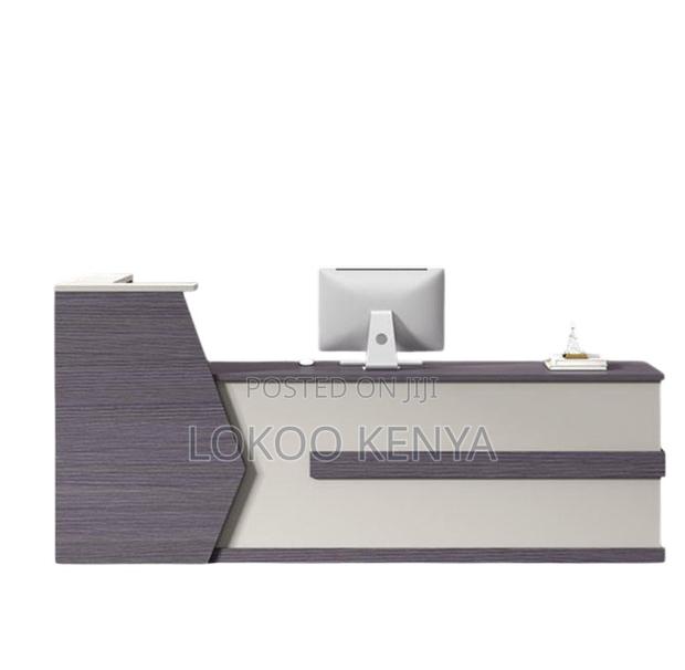 Reception Desk; Modern 2.4 M Wooden Reception Counter Table - thumbnail 4