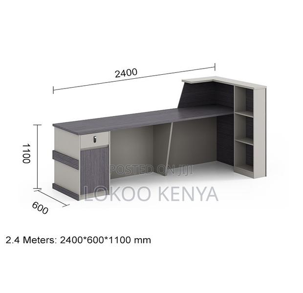 Reception Desk; Modern 2.4 M Wooden Reception Counter Table - thumbnail 6