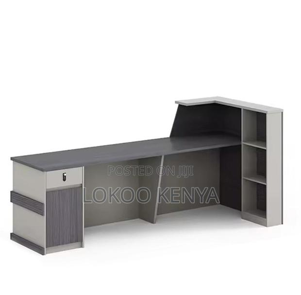 Reception Desk; Modern 2.4 M Wooden Reception Counter Table - thumbnail 7