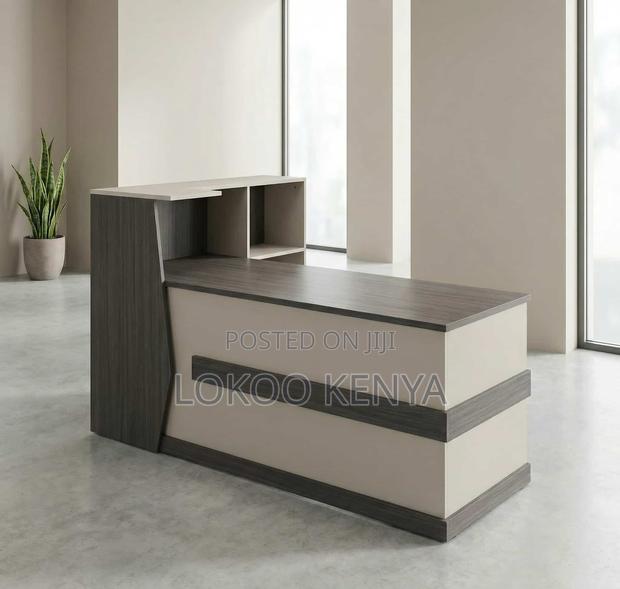 Reception Desk; Modern 2.4 M Wooden Reception Counter Table - thumbnail 10