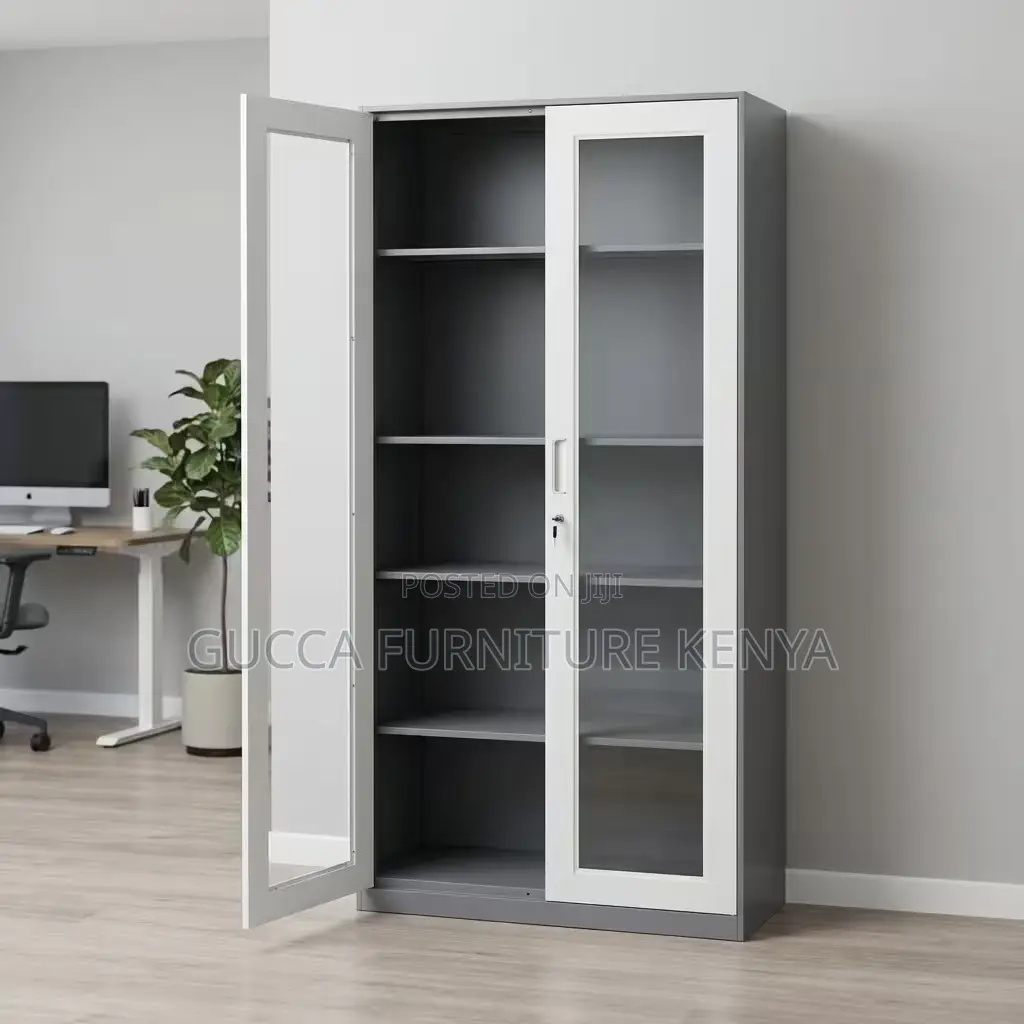 2-door Full Glass Office Document Cabinet