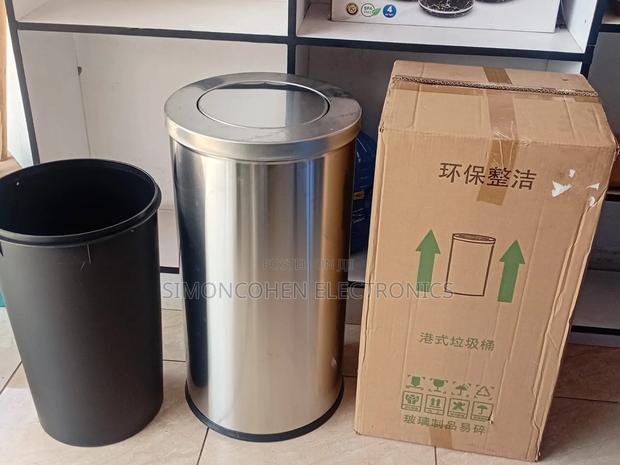 60l Stainless Steel Swivel Dustbin - thumbnail 2