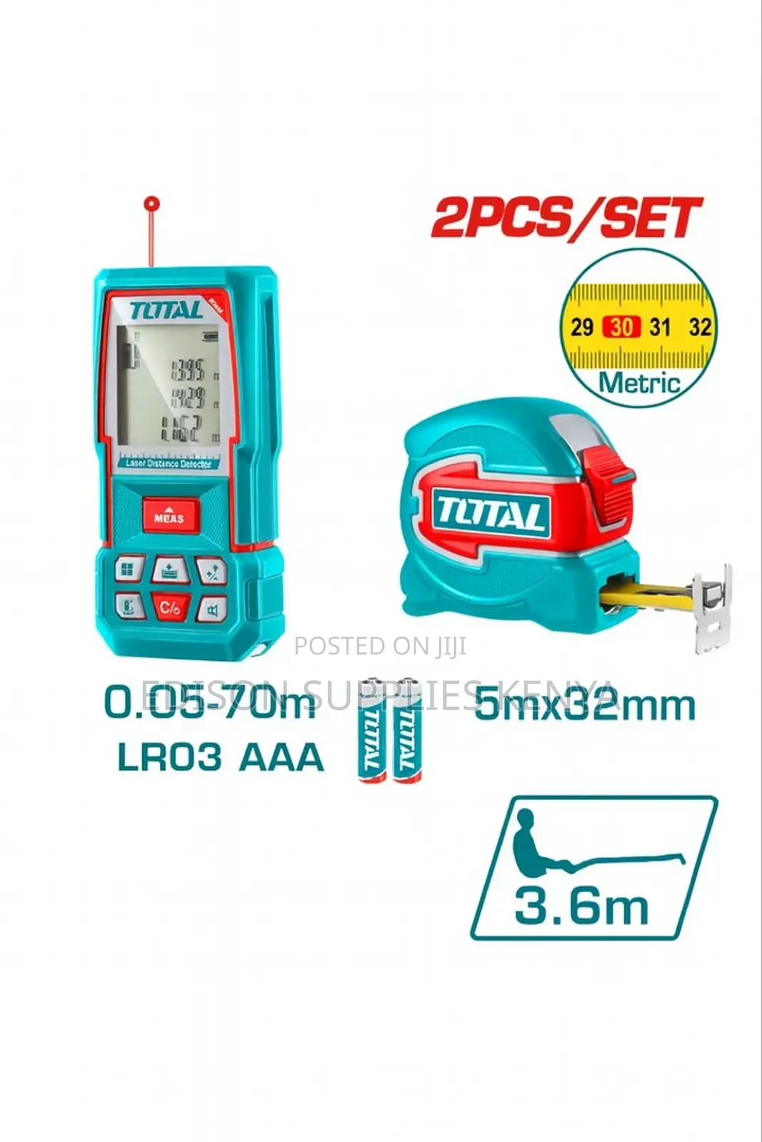 Total Laser Distance Metre 100m, Measuring Tape 100 Metre Range Finder
