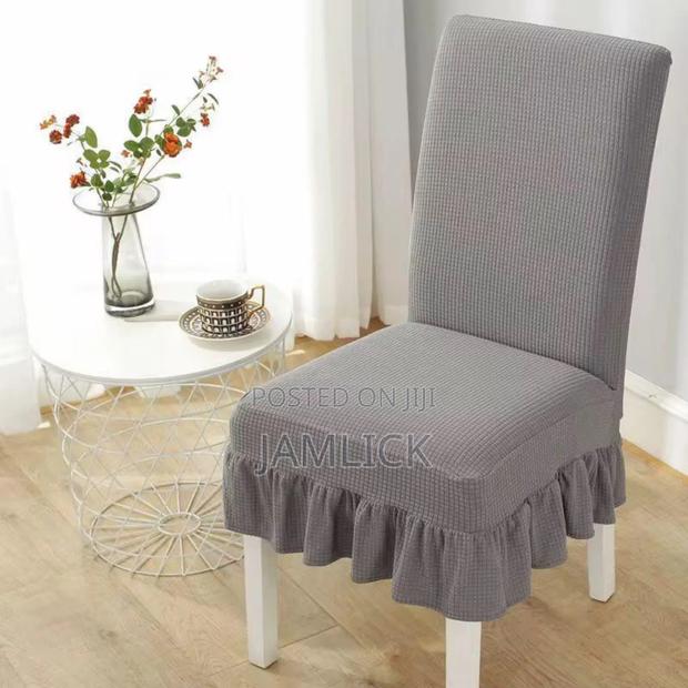 Jacquard Material Dining Chair Seat Covers With Frills - Tr - thumbnail 4