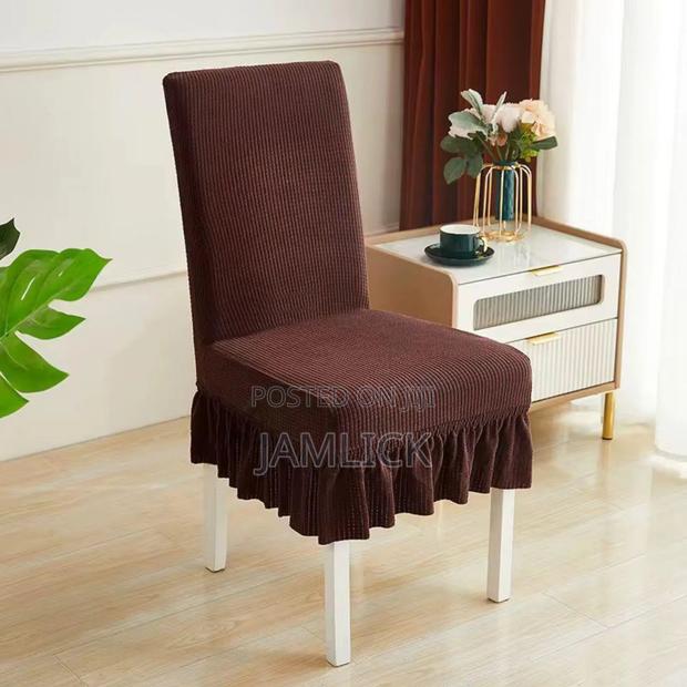 Jacquard Material Dining Chair Seat Covers With Frills - Tr - thumbnail 5