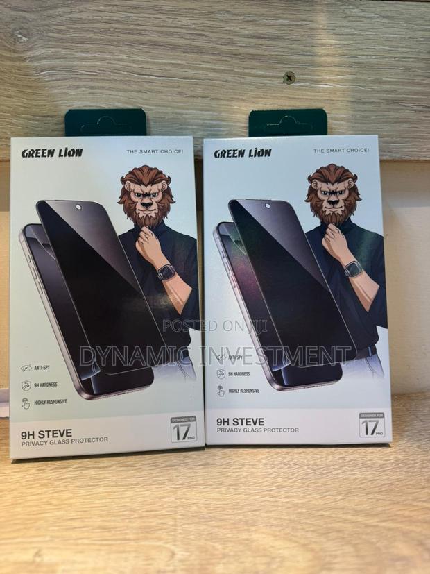 iPhone 17 Pro Green Lion 9h Privacy Glass Screen Protector - thumbnail 2