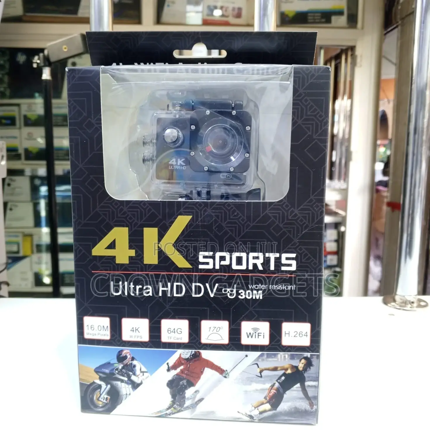 Wifi Action Camera for Swimming, Bike Helmet Use