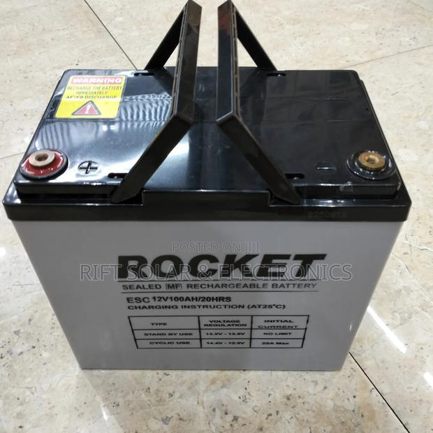 Rocket 100ah Solar Battery Gel Suitable for Tv, Music Phone Charging - thumbnail 2
