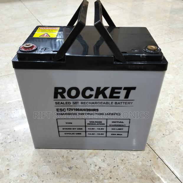 Rocket 100ah Solar Battery Gel Suitable for Tv, Music Phone Charging - thumbnail 3